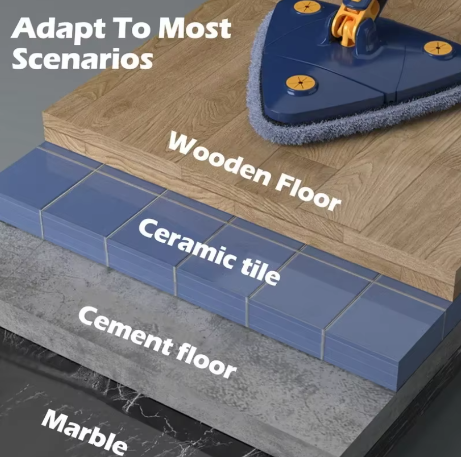 Mopa de Limpieza Triangular 360° con Exprimido Manual